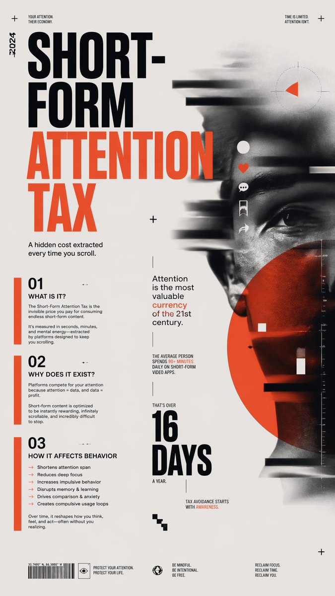 Short-Form Attention Tax Poster AI image template preview