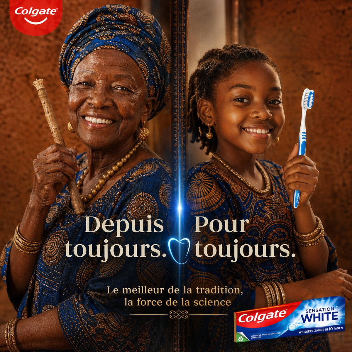 Tradition and Modernity Toothpaste Ad AI image template preview