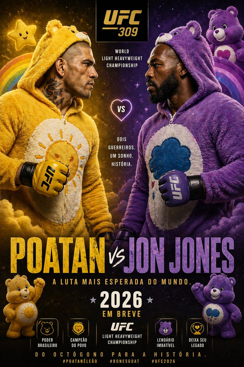 Jon Jones vs Poatan Care Bears Style AI image template preview