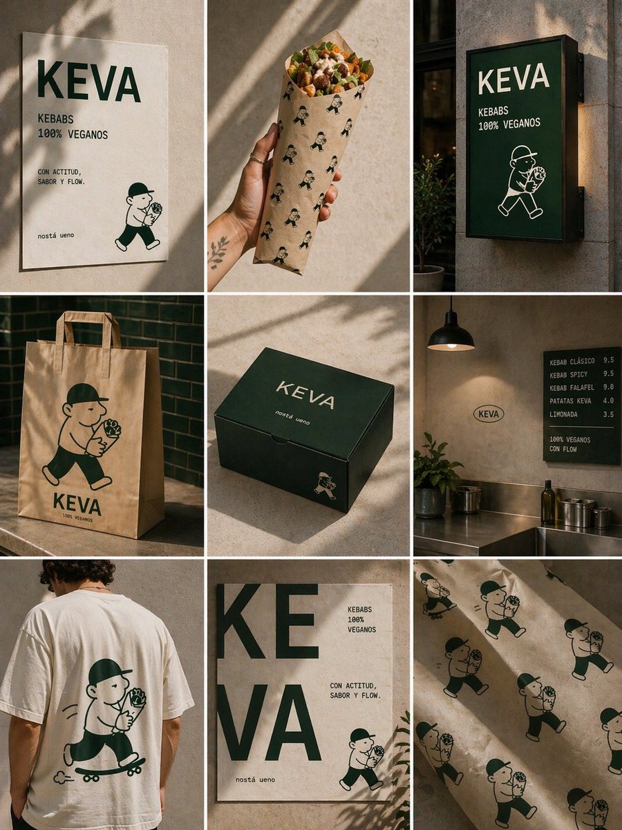 KEVA Vegan Kebab Brand Moodboard AI image template preview