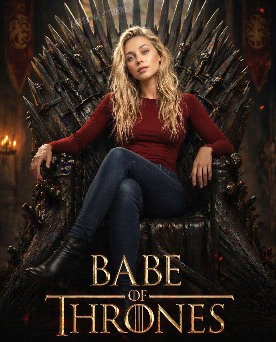 Modern Queen on Iron Throne Poster AI image template preview