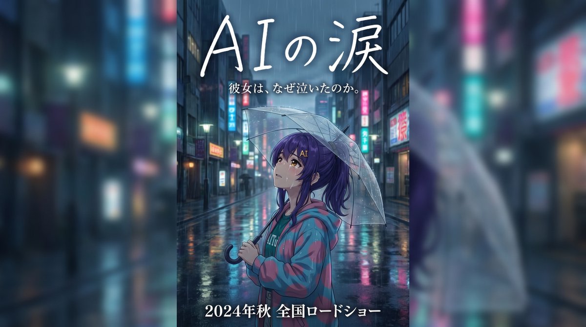 Rainy Japanese Movie Banner AI image template preview