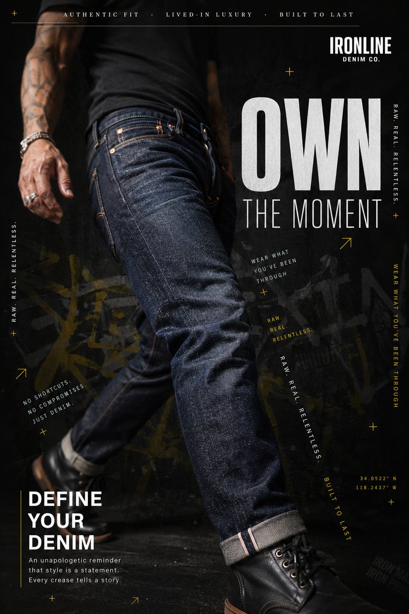 Premium Denim Editorial Advertisement AI image template preview