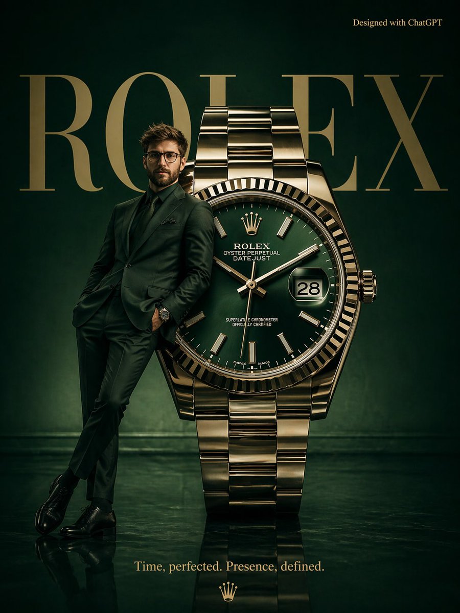 Surrealist Rolex Advertisement Poster AI image template preview