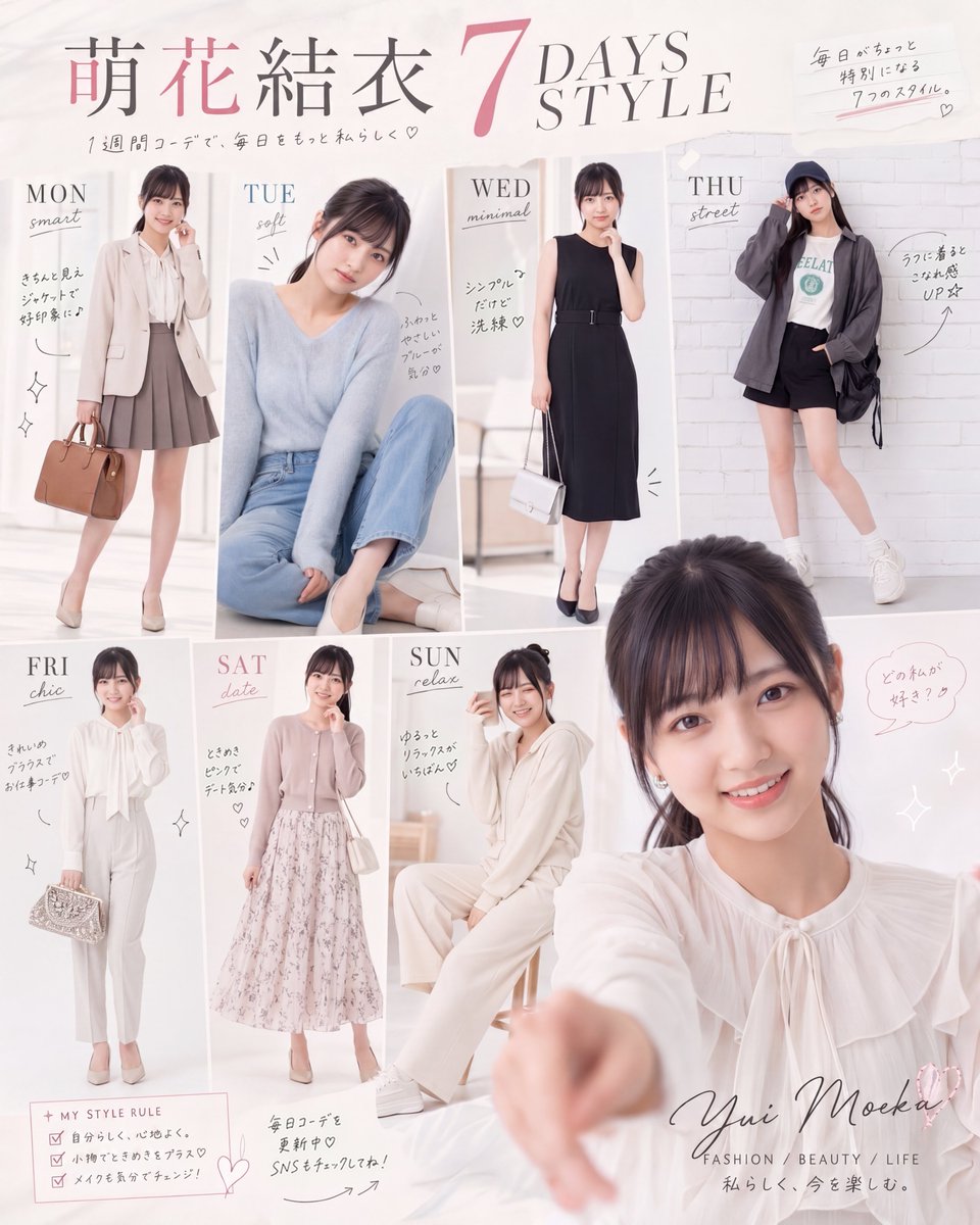 Fashion Magazine Style Idol Outfit Post AI image template preview