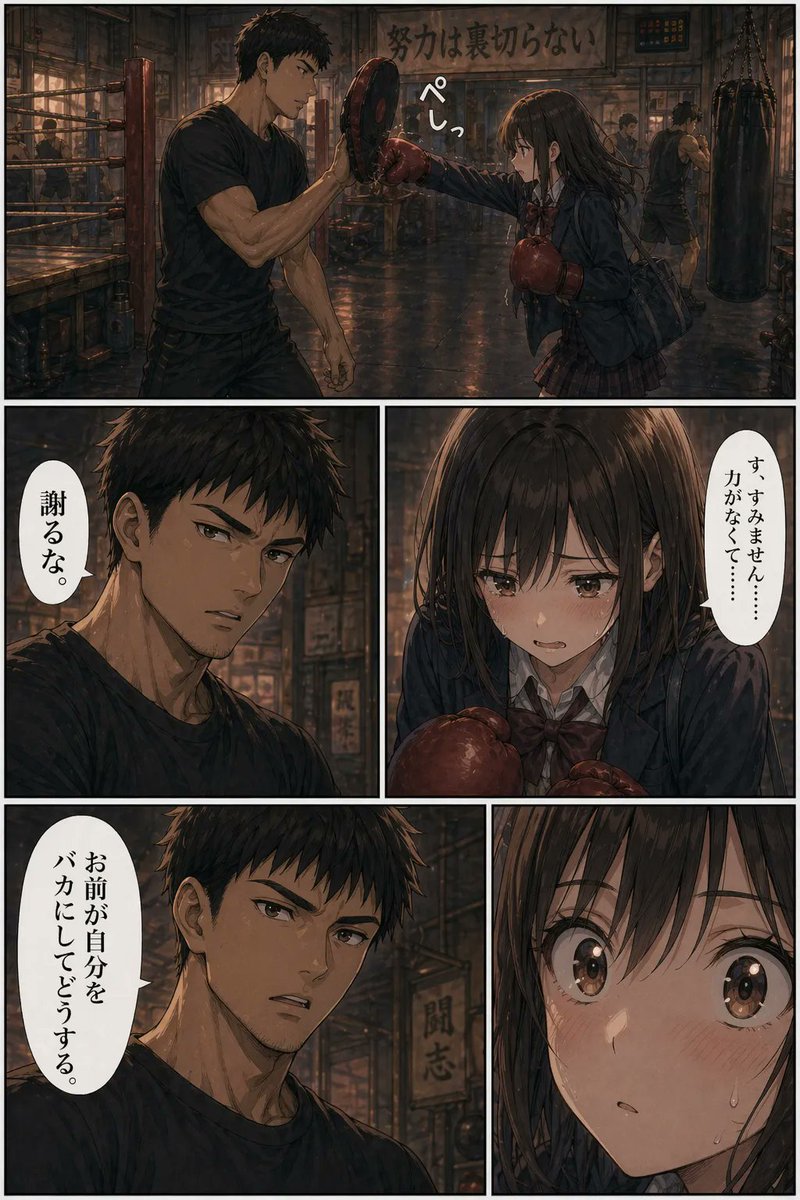 Boxing Gym Manga Page AI image template preview