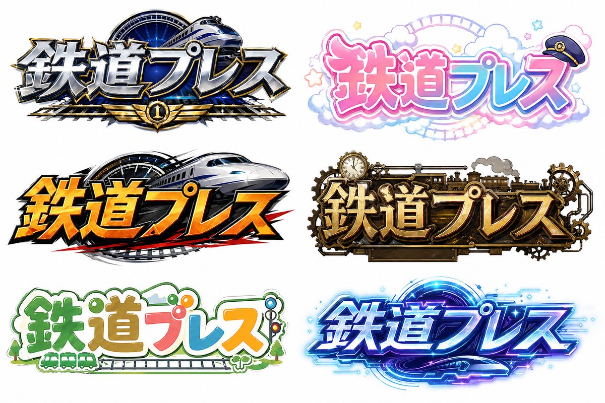 Six Japanese Train Logo Variations AI image template preview