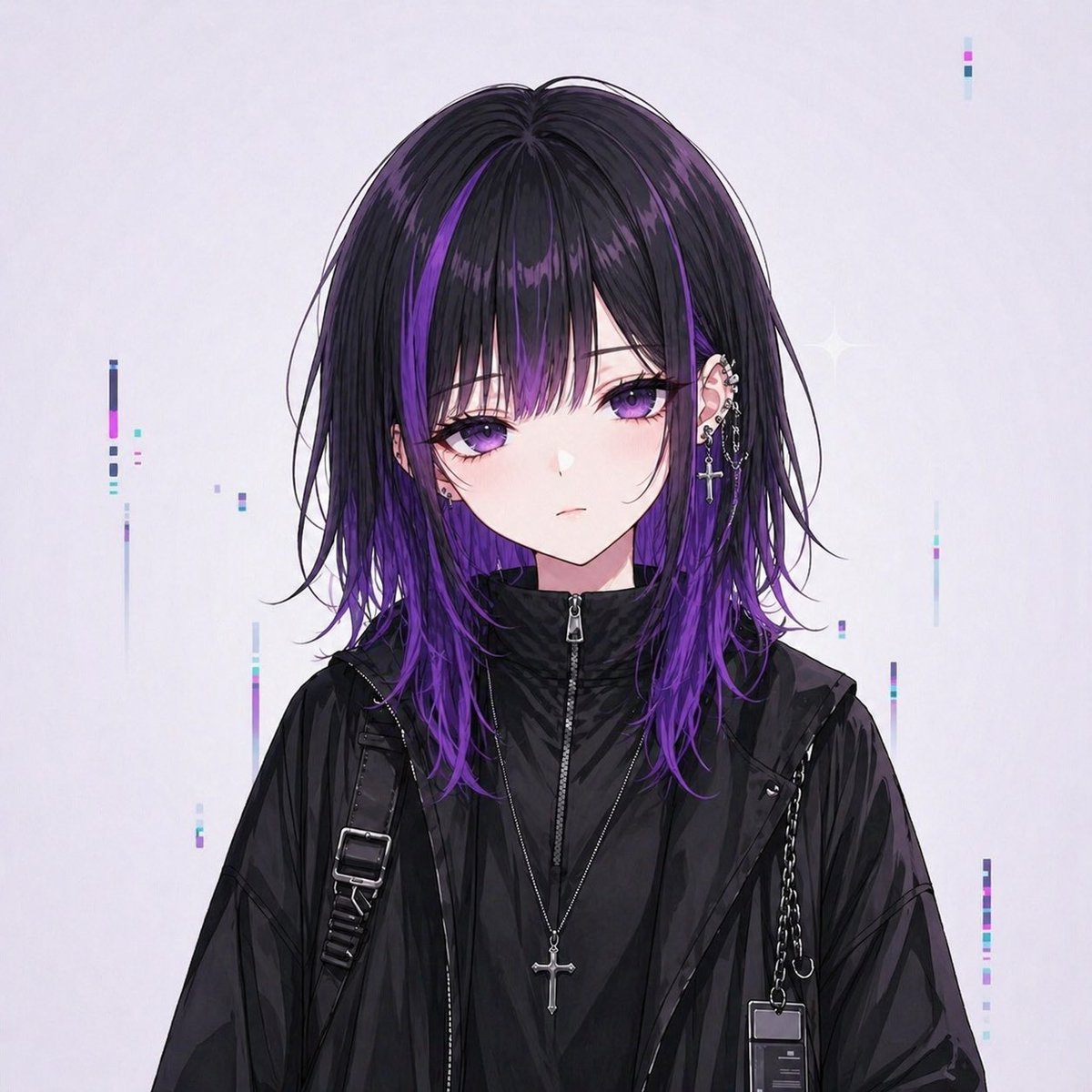 Goth Streetwear Anime Icon Portrait AI image template preview