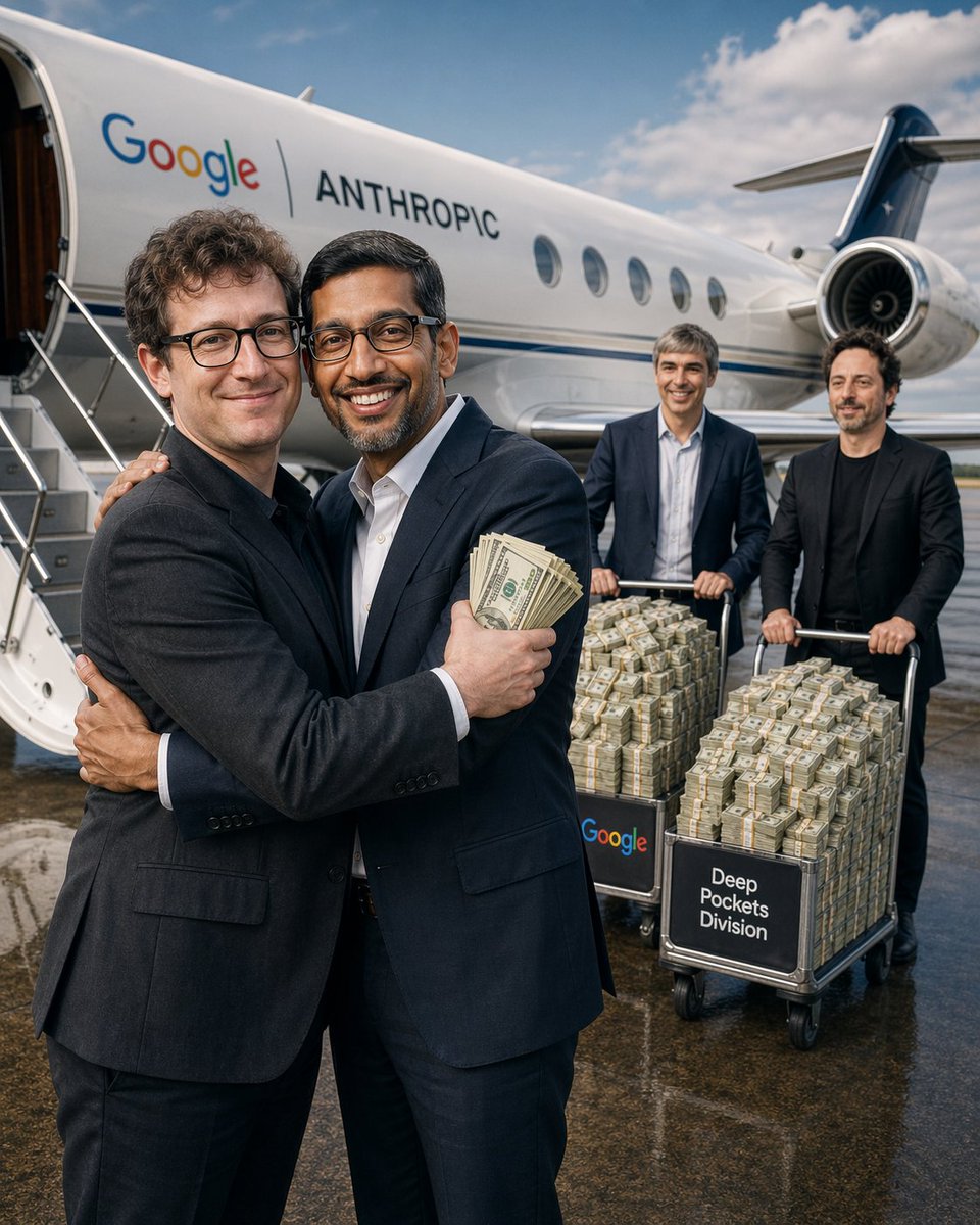 Corporate Cash Private Jet Satire AI image template preview