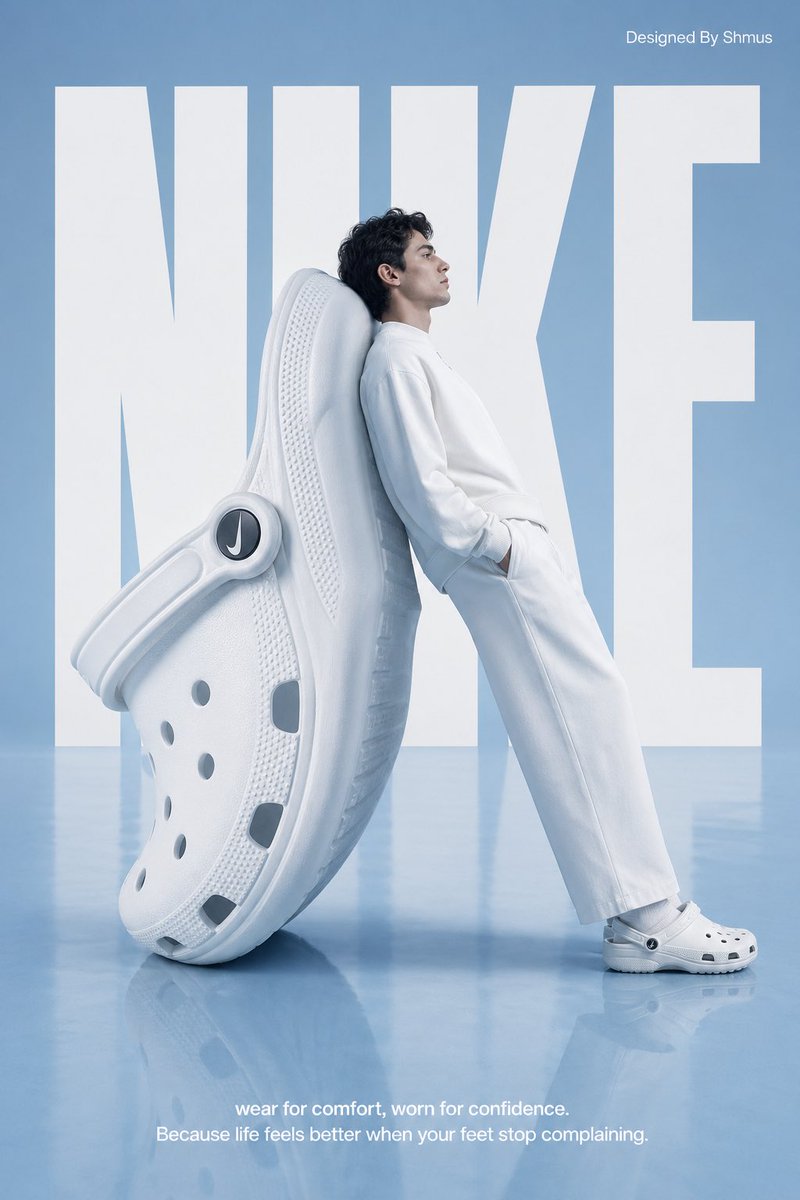 Surrealist Nike Clog Advertisement AI image template preview