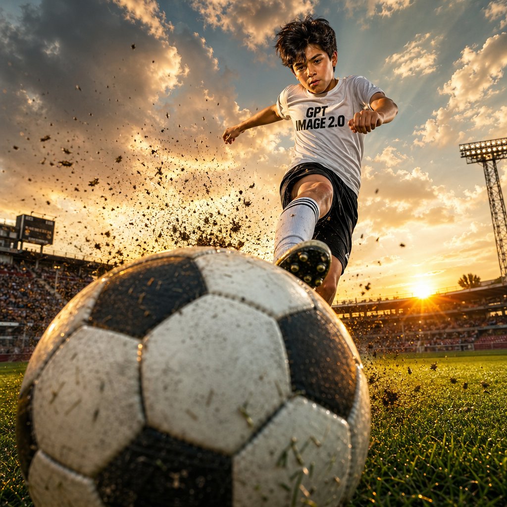 Dramatic Soccer Cinematic Action Shot AI image template preview
