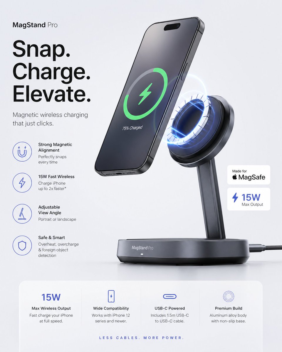 Minimalist Tech Accessory Advertisement AI image template preview