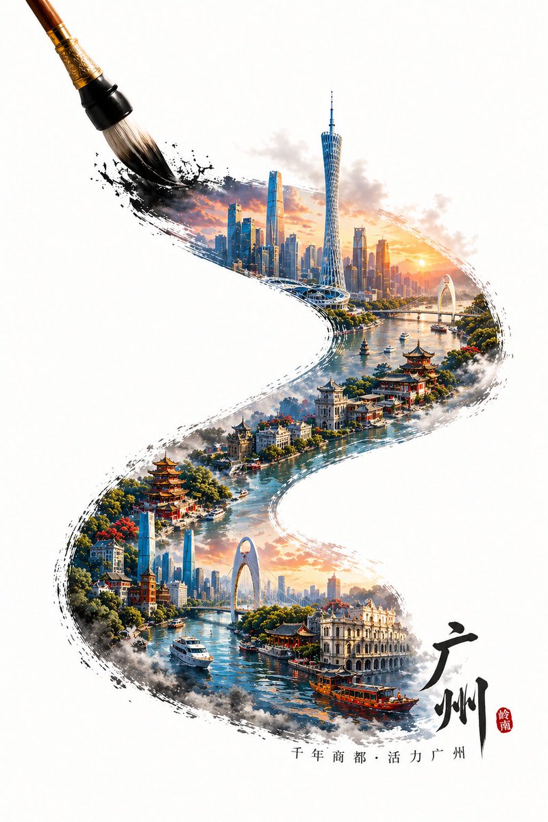 GPT Image 2 City Artistic Poster Prompt AI image template preview
