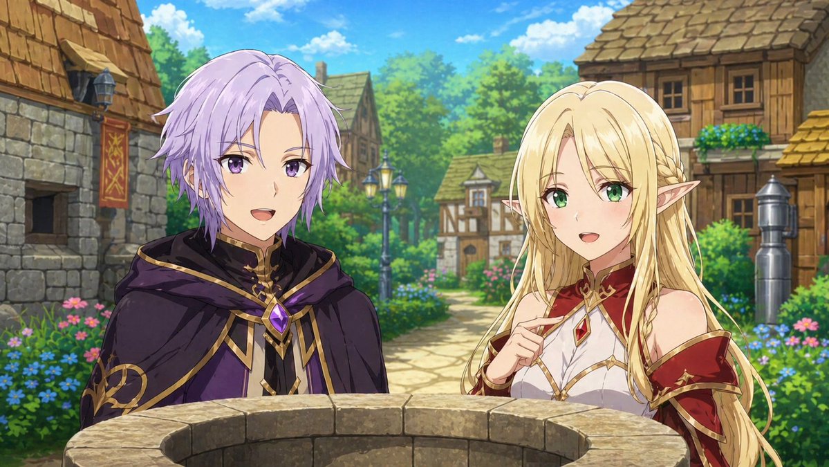 Fantasy Anime Scene Still AI image template preview