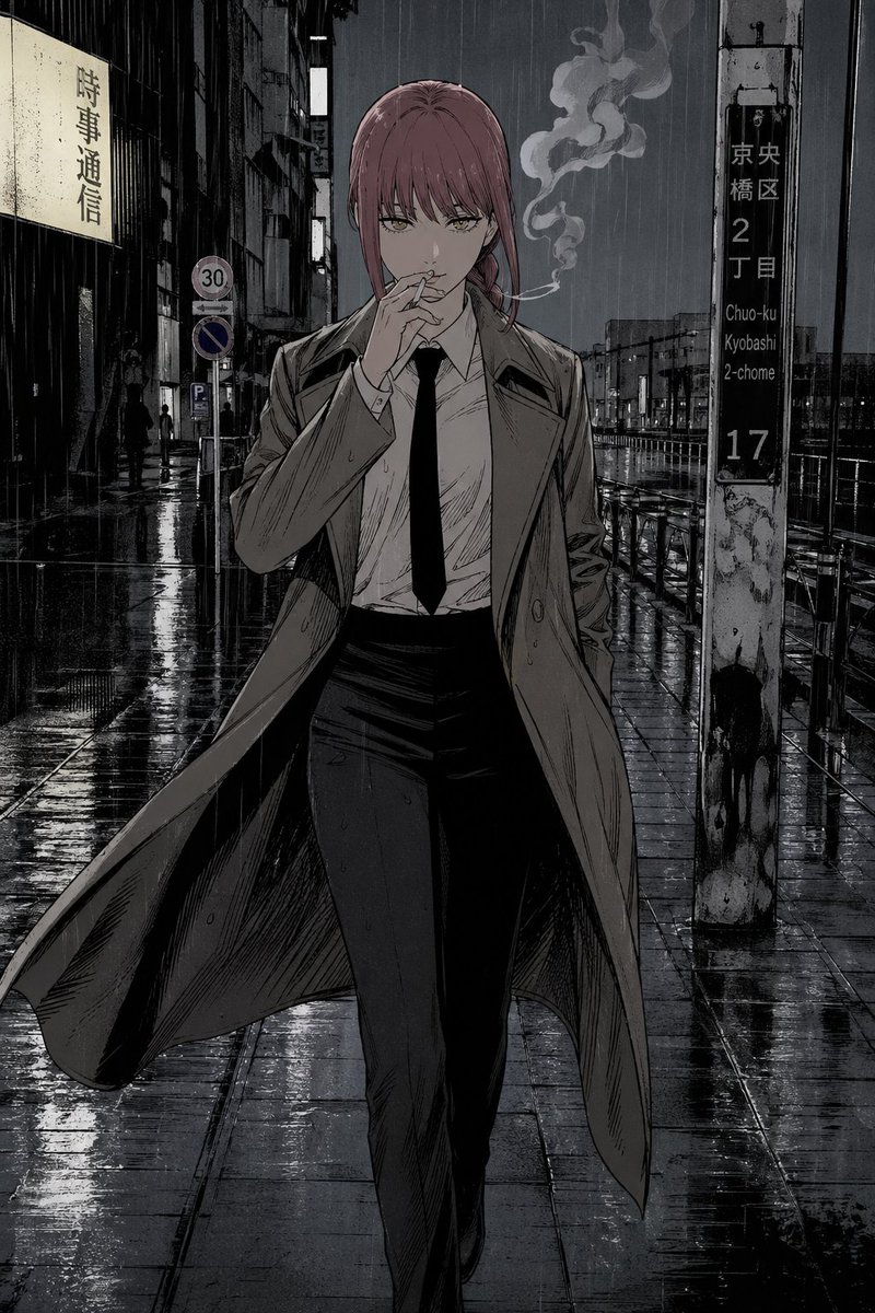Rainy Tokyo Noir Woman AI image template preview