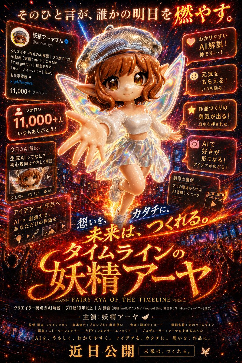 Fiery Fairy Movie Poster AI image template preview