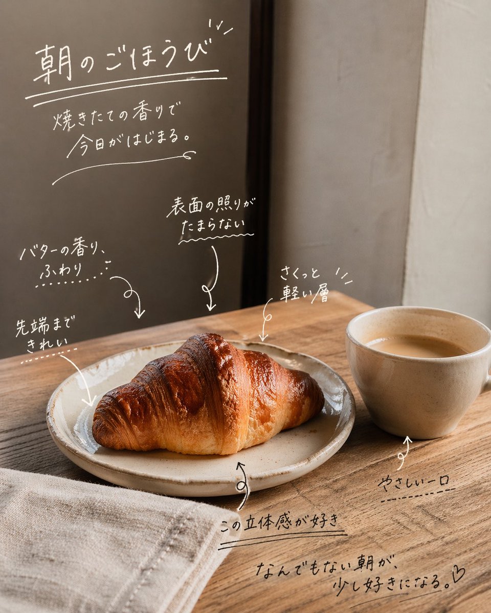 Handwritten Japanese Cafe Photo Overlay AI image template preview