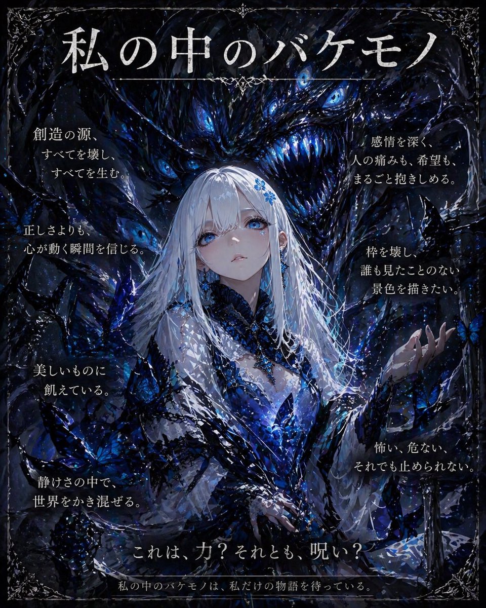 Dark Fantasy Inner Monster Poster AI image template preview