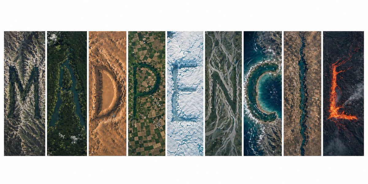 Topography Typography Satellite View AI image template preview