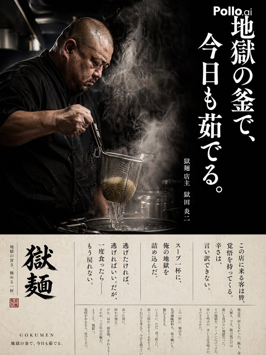 Cinematic Ramen Shop Commercial Poster AI image template preview