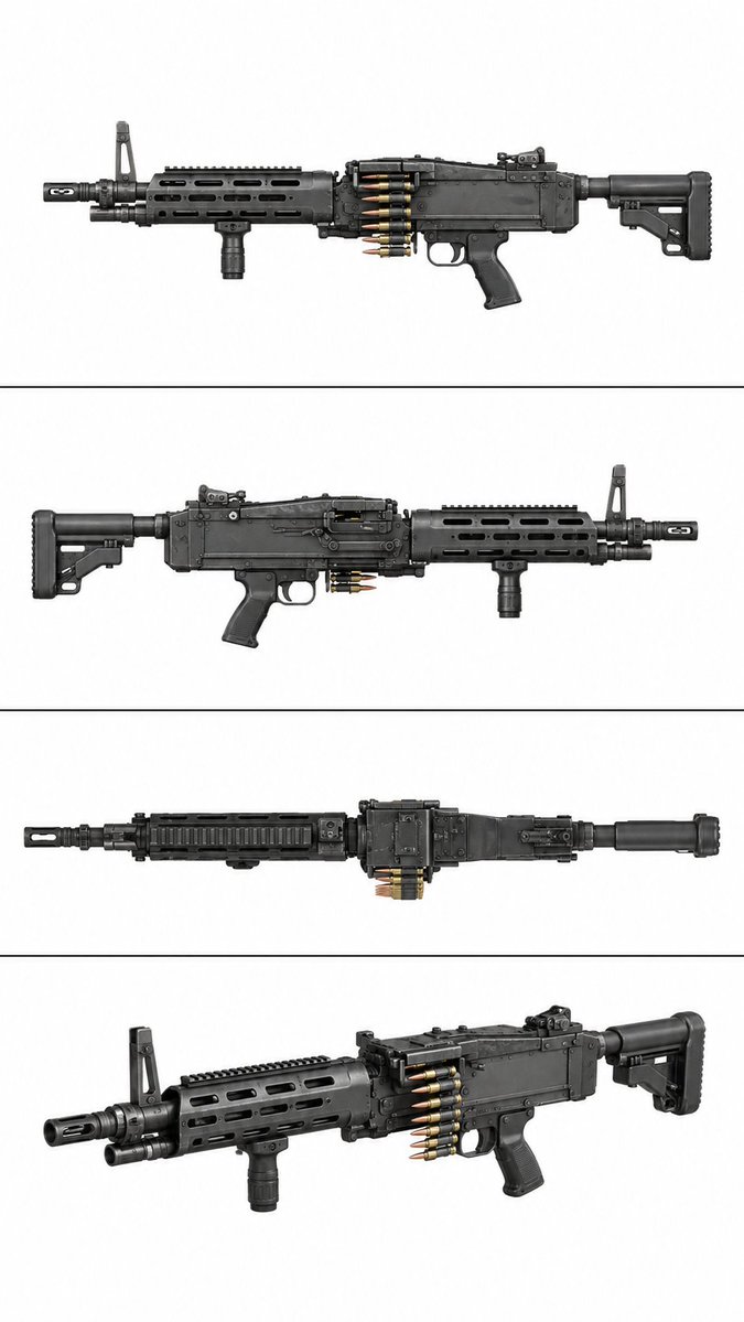 Tactical Machine Gun Reference Sheet AI image template preview