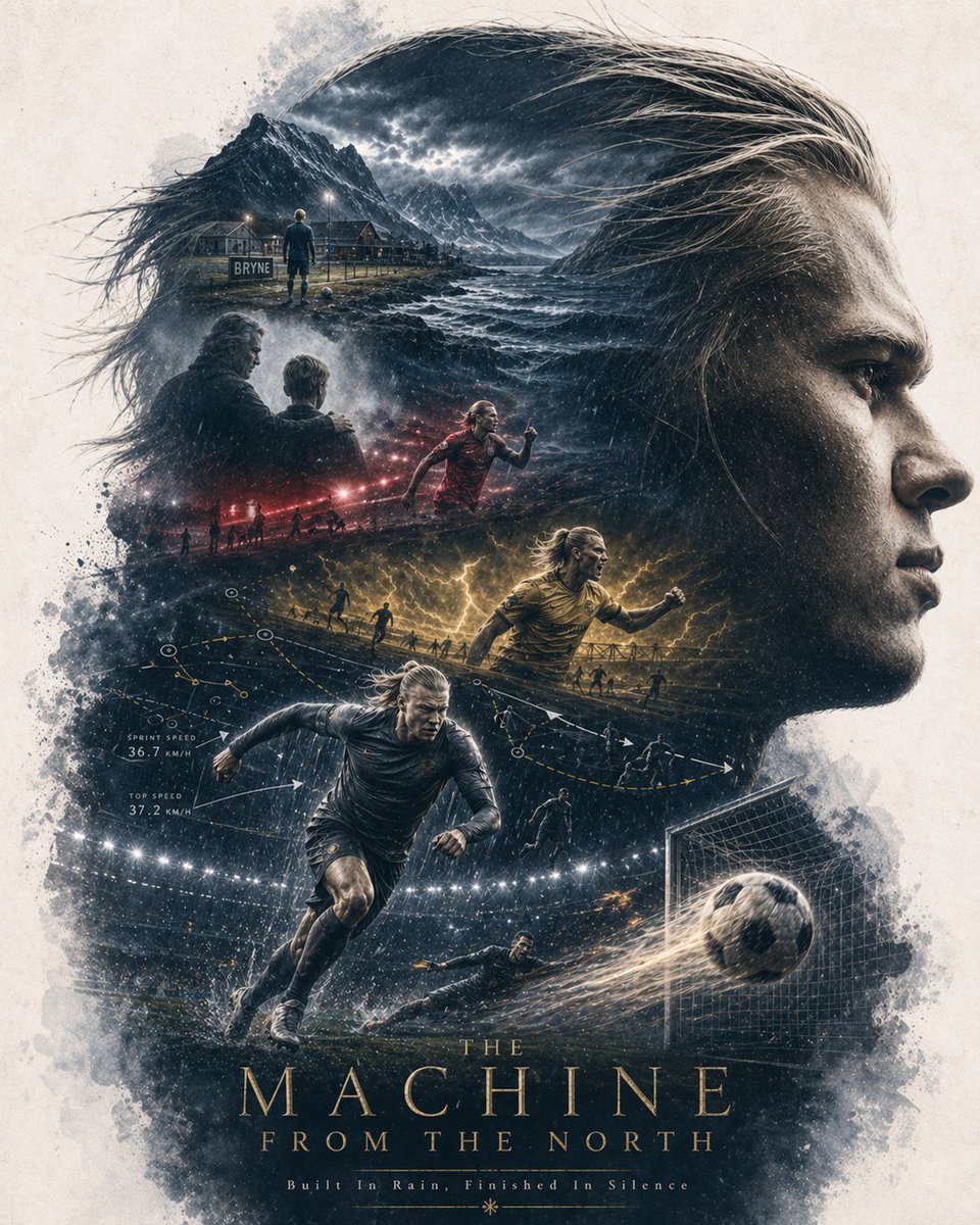 Cinematic Nordic Football Legend Poster AI image template preview