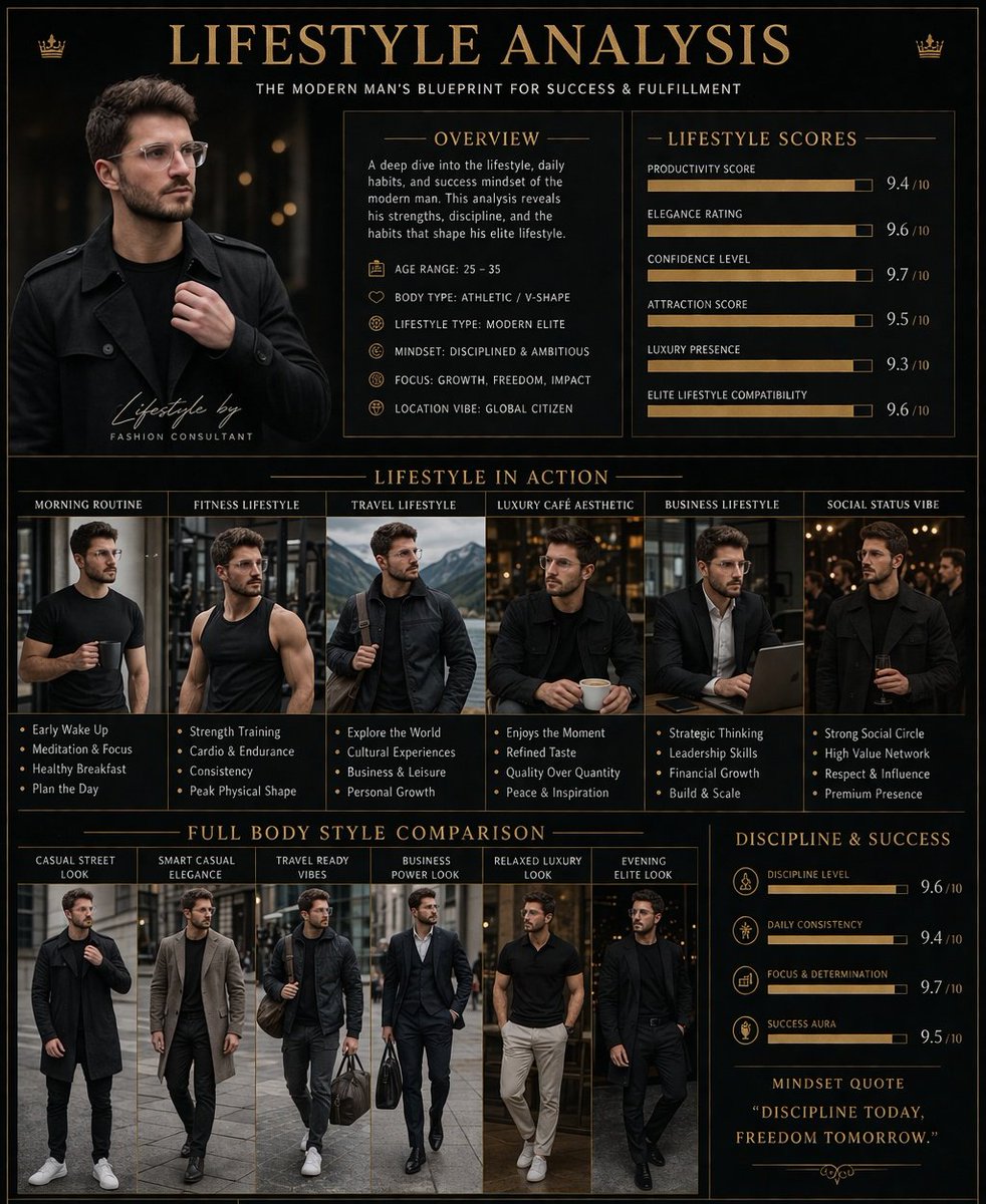 Luxury Lifestyle Analysis Poster AI image template preview
