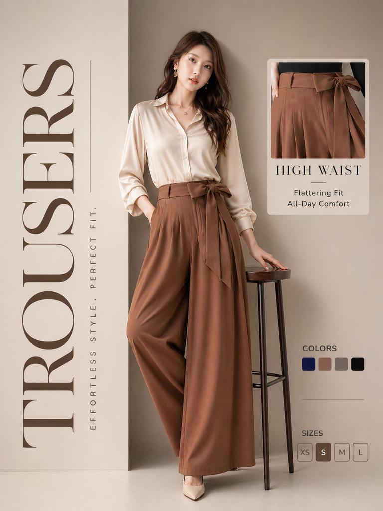 High-End Trousers Advertising Poster AI image template preview