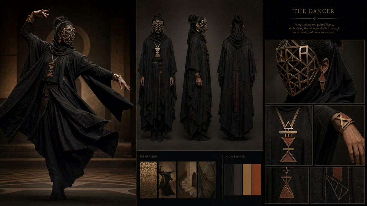 Dark Ritual Dancer Concept Board AI image template preview