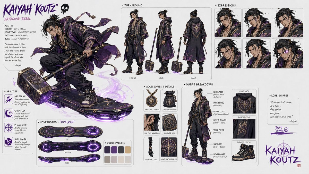 Character design refinement AI image template preview