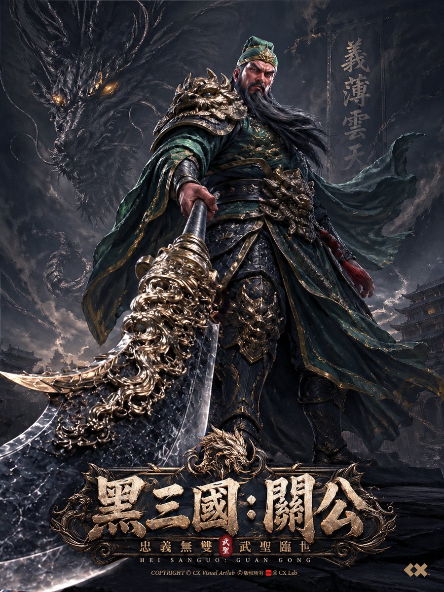 Black Myth Style Guan Yu AI image template preview