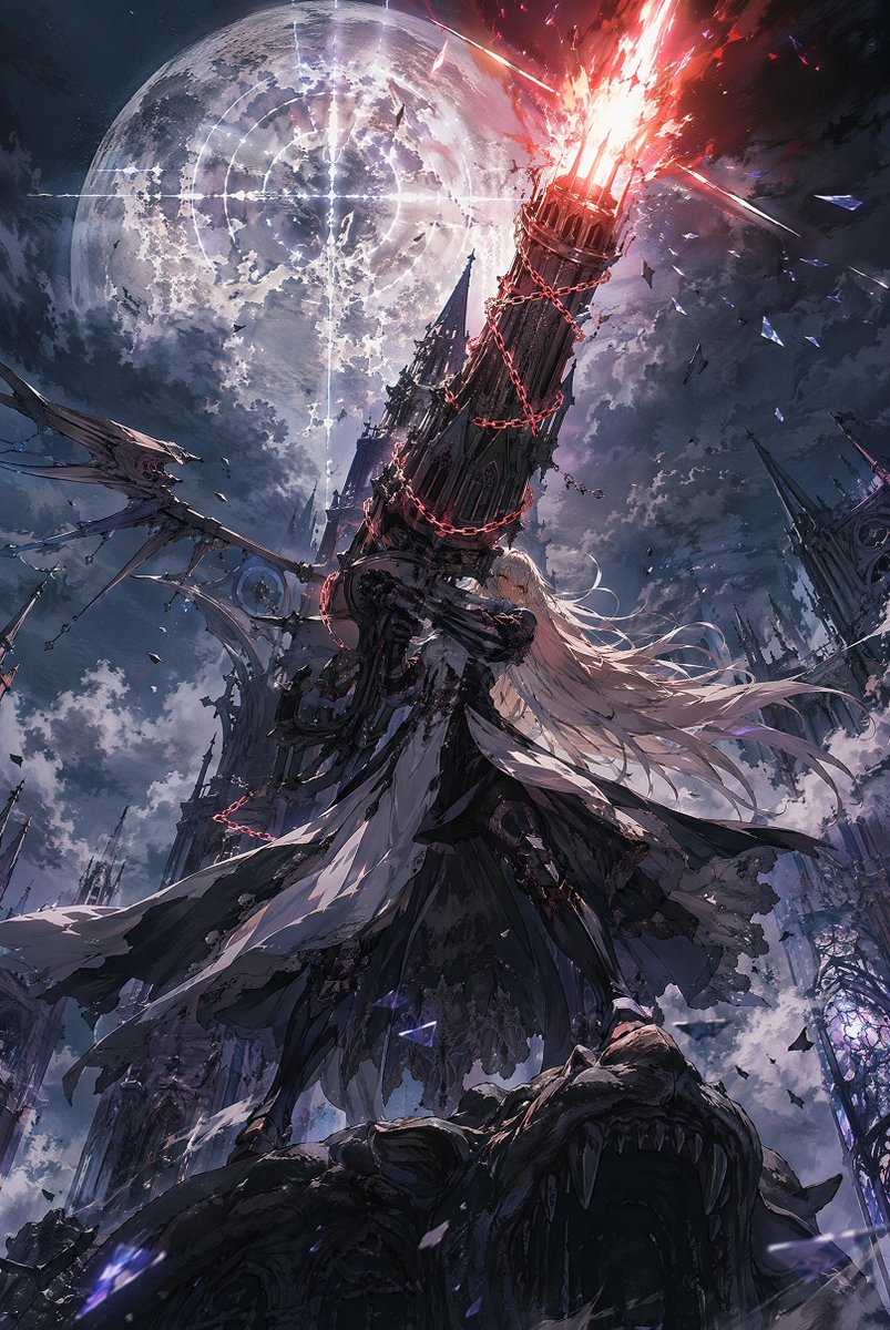 Moonlit Gothic Cannon Maiden AI image template preview