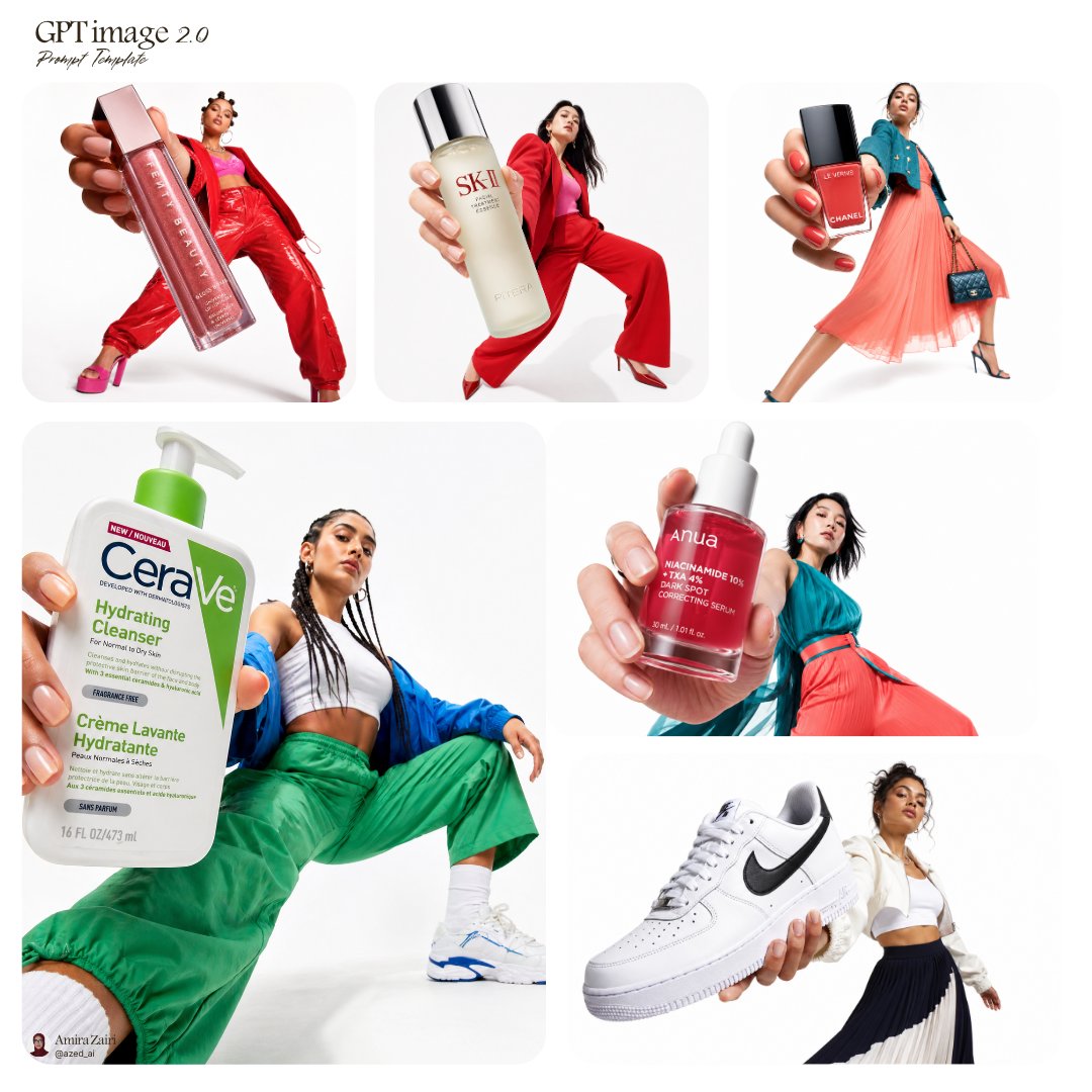 Fashion Product Campaign Collage AI image template preview