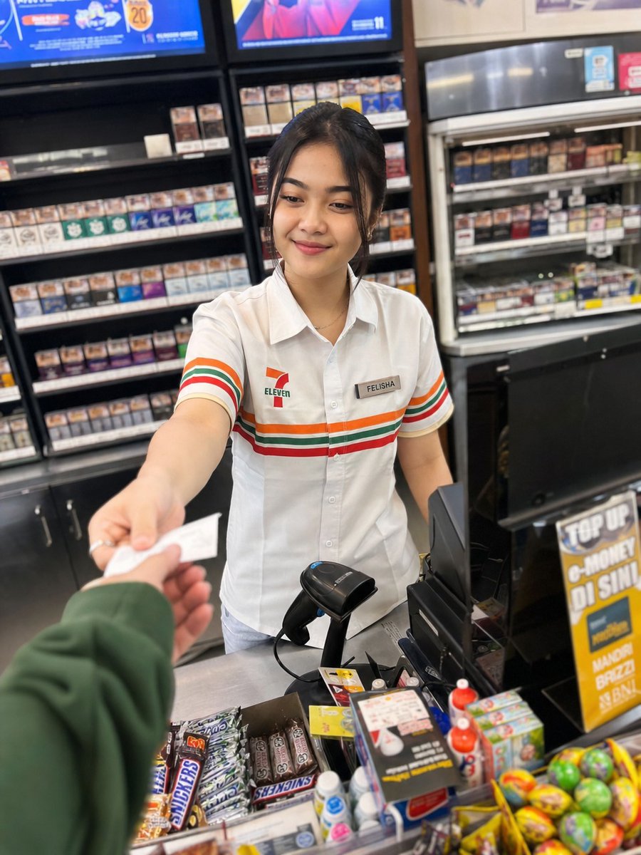 Photorealistic Convenience Store Cashier example 3