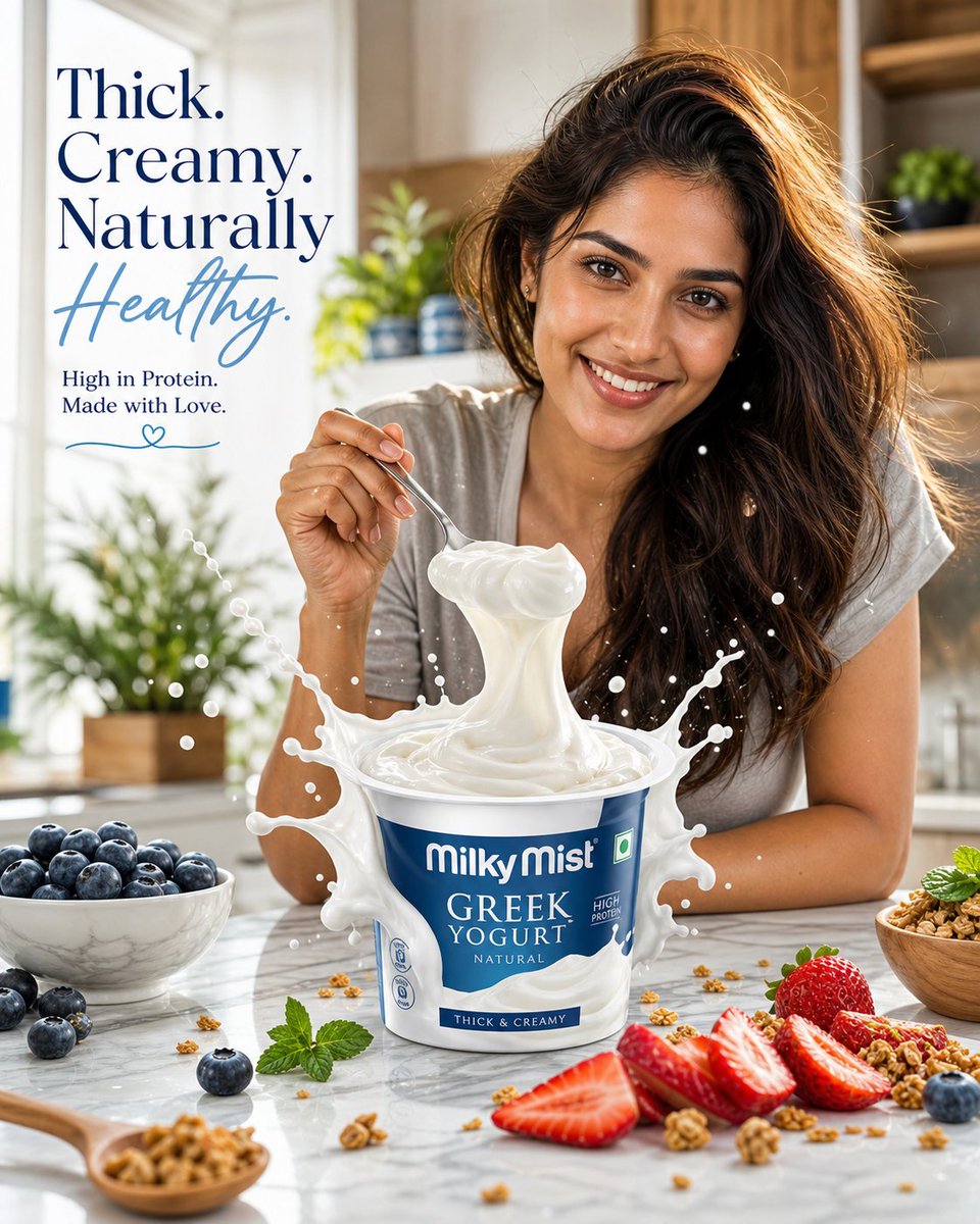 Premium Dairy Product Advertisement AI image template preview