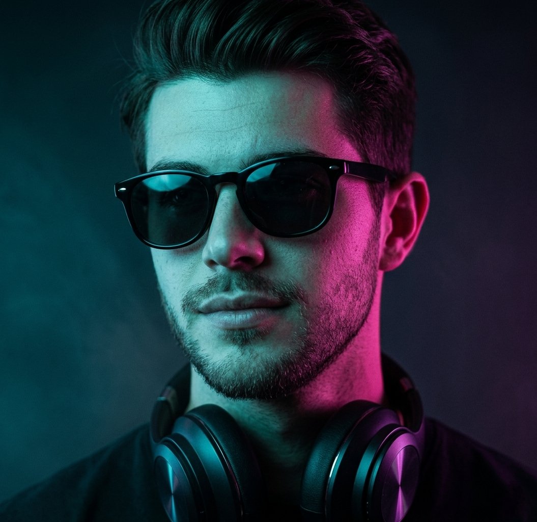 Neon Cyberpunk Portrait AI image template preview