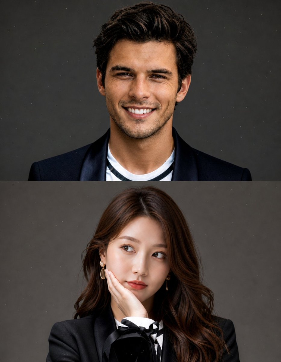 Split Portrait Editorial Photography AI image template preview