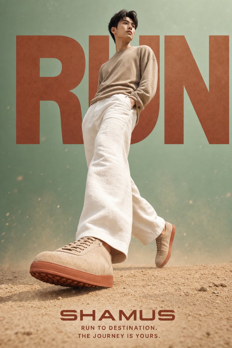 Lifestyle Sneaker Editorial Poster AI image template preview