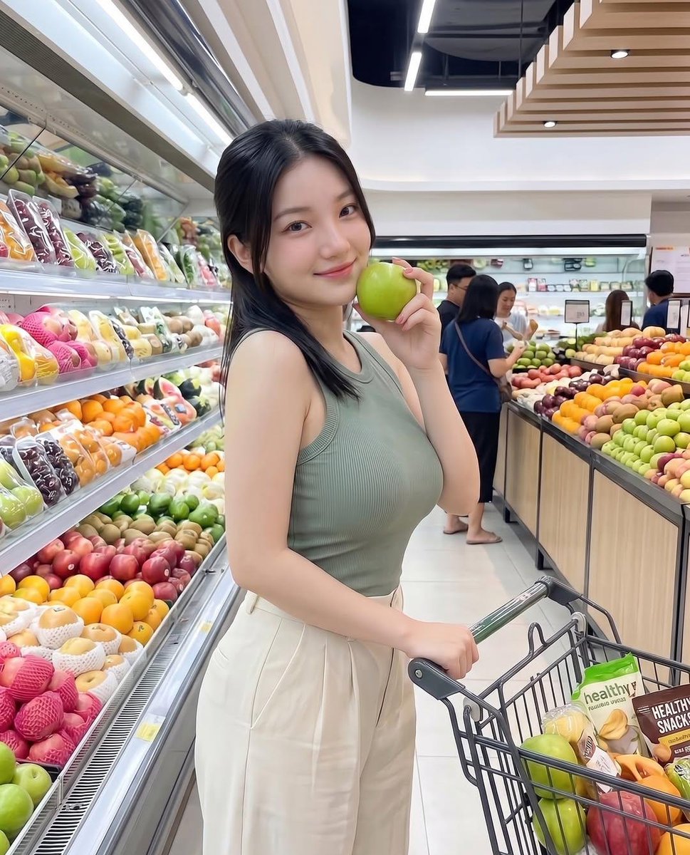 Modern Grocery Store Lifestyle Portrait AI image template preview