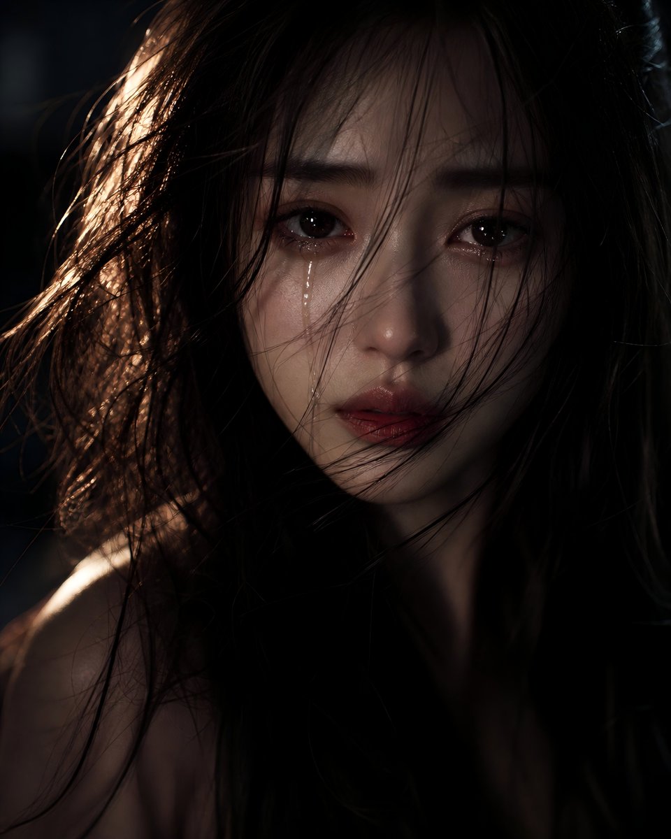 Sorrowful Night Cinematic Portrait AI image template preview