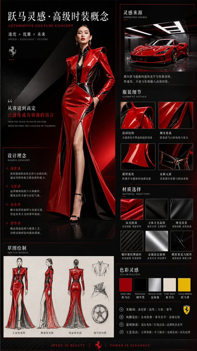 Vehicle-Inspired Fashion Design Infographic AI image template preview