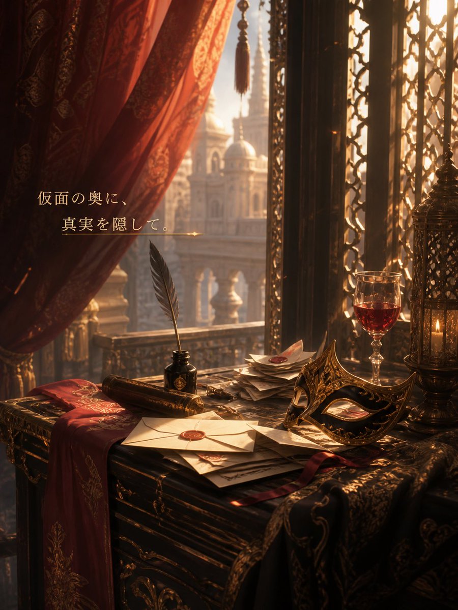 Masquerade Palace Wallpaper AI image template preview