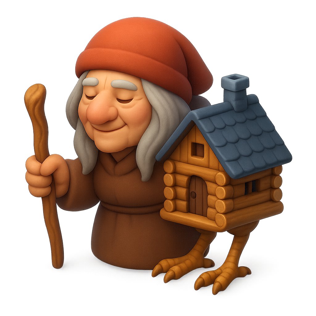 Clay Baba Yaga With Chicken-Leg Hut AI image template preview