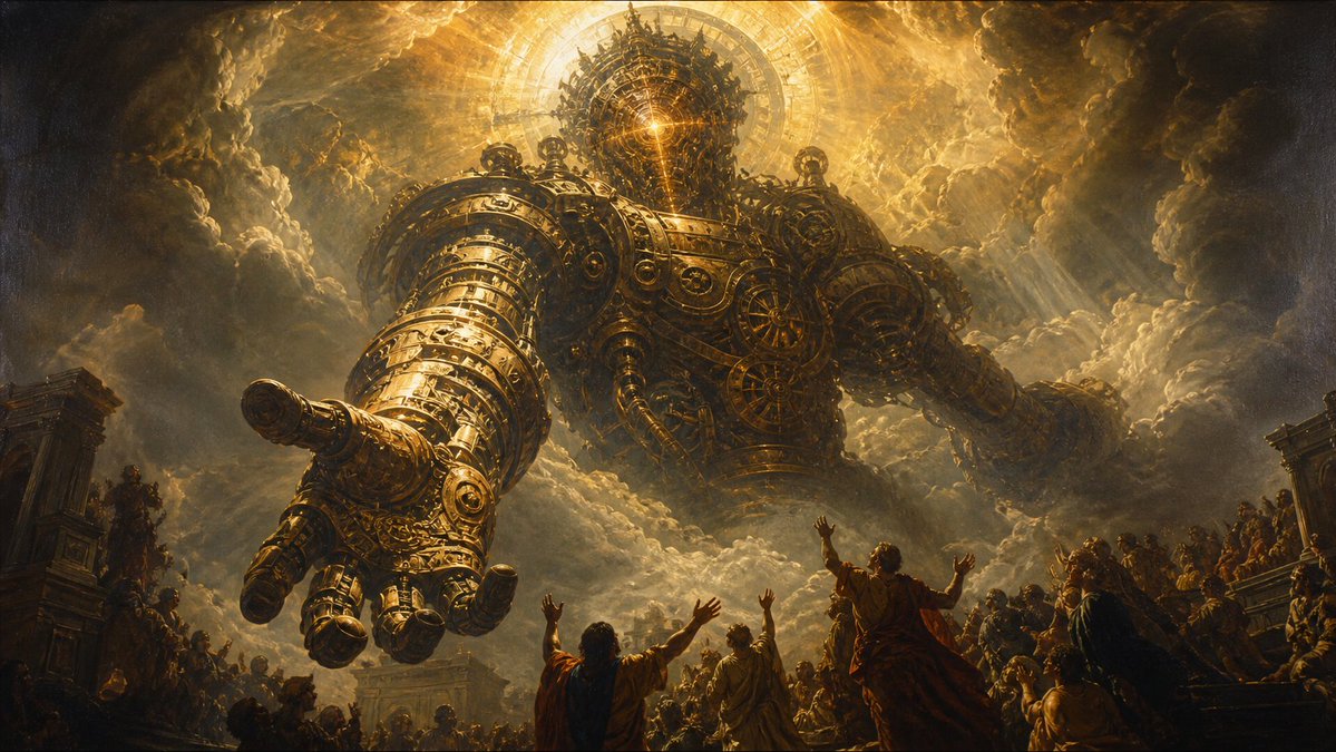 Clockwork Titan Baroque Painting AI image template preview