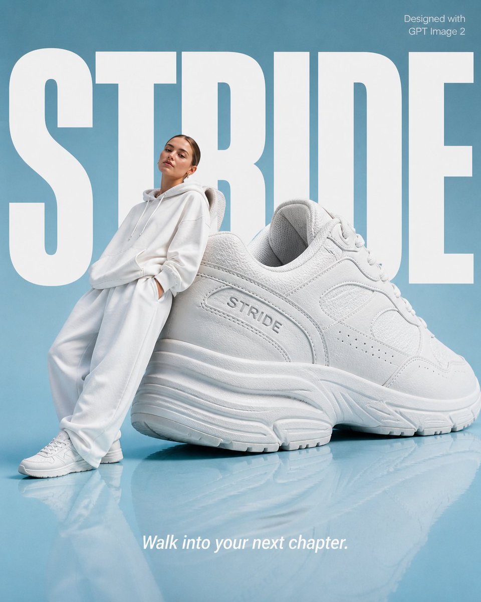 High-End Fashion 'Stride' Poster AI image template preview