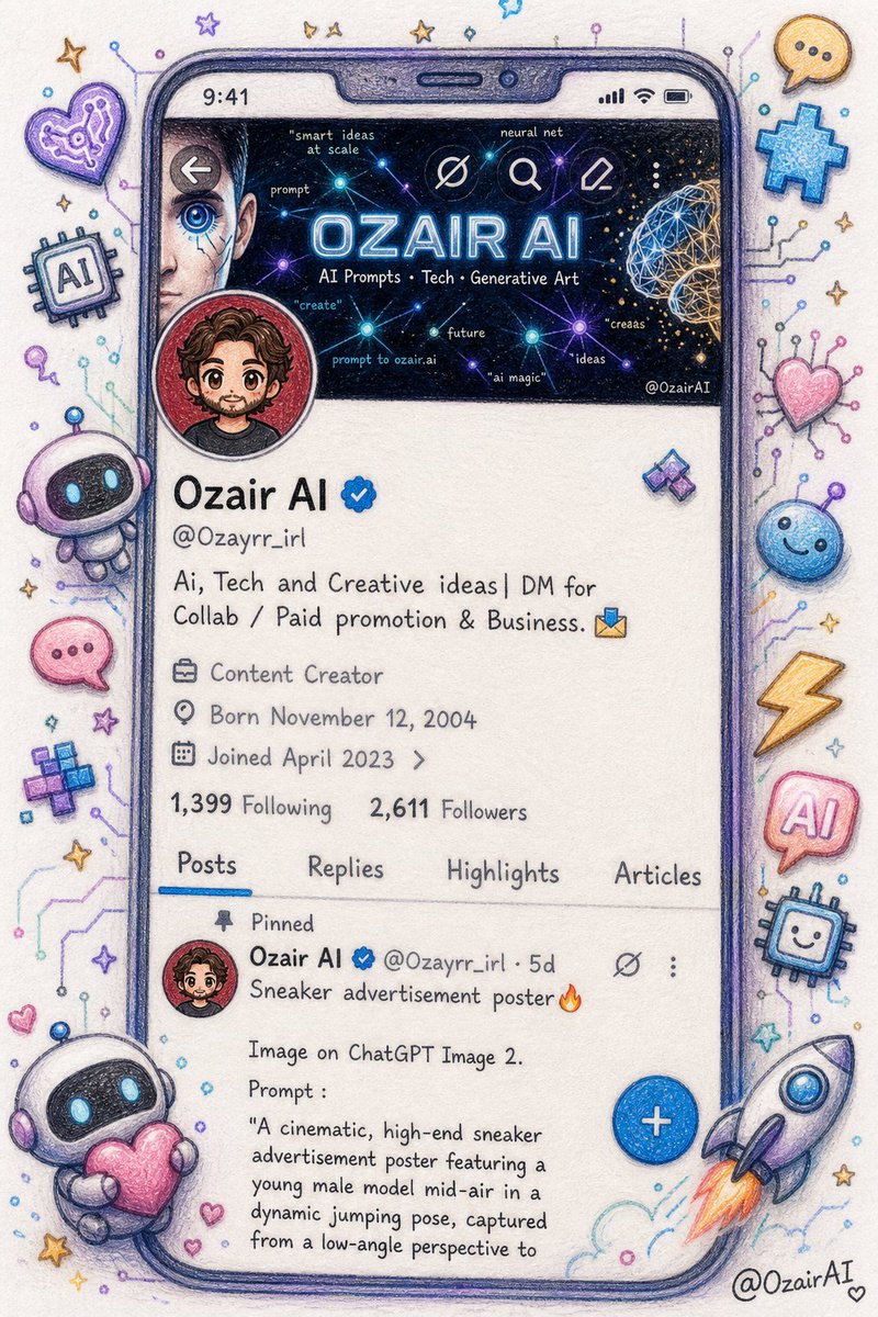 Twitter Profile Doodle Art Transformation AI image template preview
