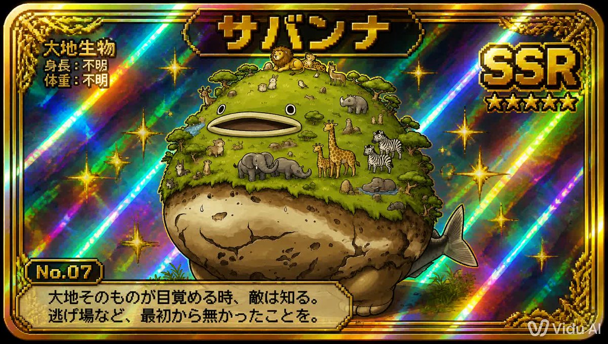 SSR Savanna Creature Card AI image template preview
