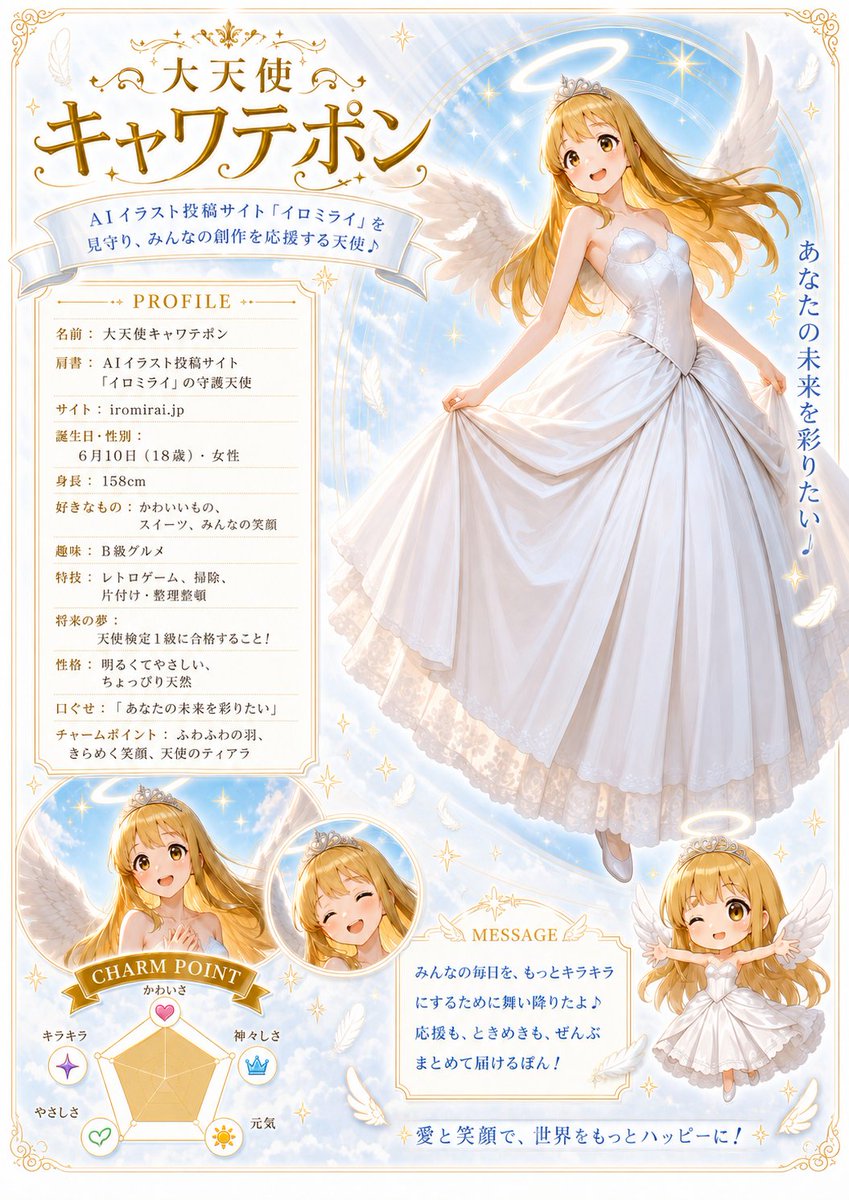Celestial Angel Character Profile Poster AI image template preview