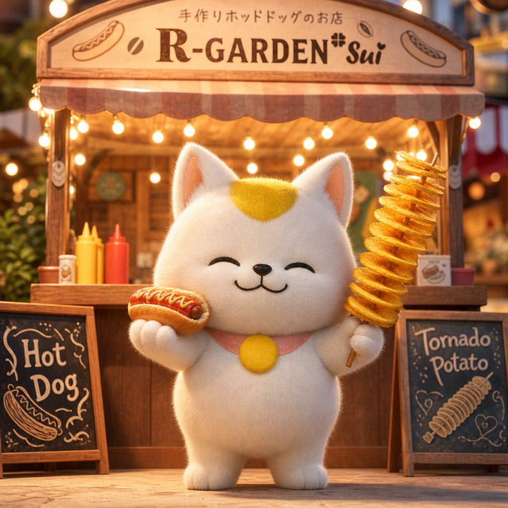 3D Cat Mascot Marche Stall AI image template preview
