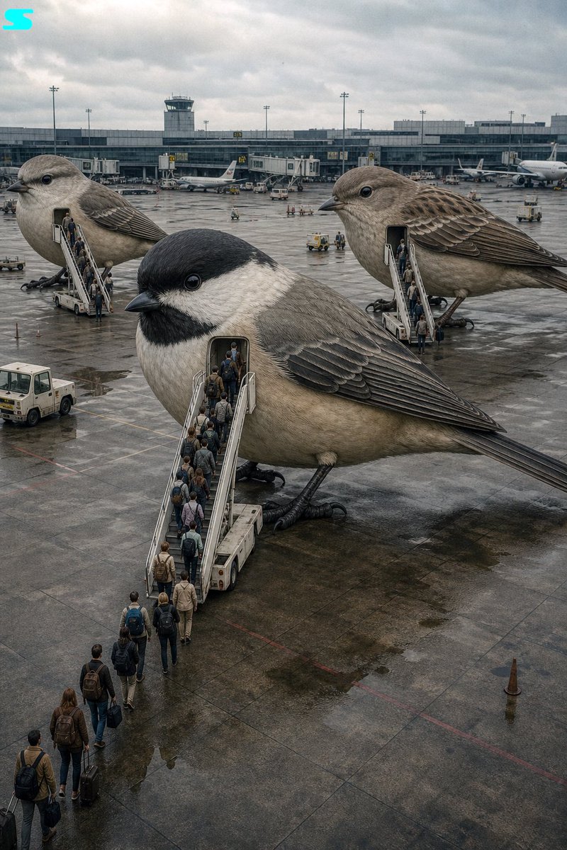 Surreal Giant Bird Aircraft AI image template preview